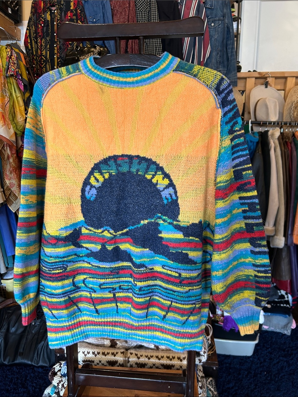 Sunrise Graphic Knit Sweater - Multicolor